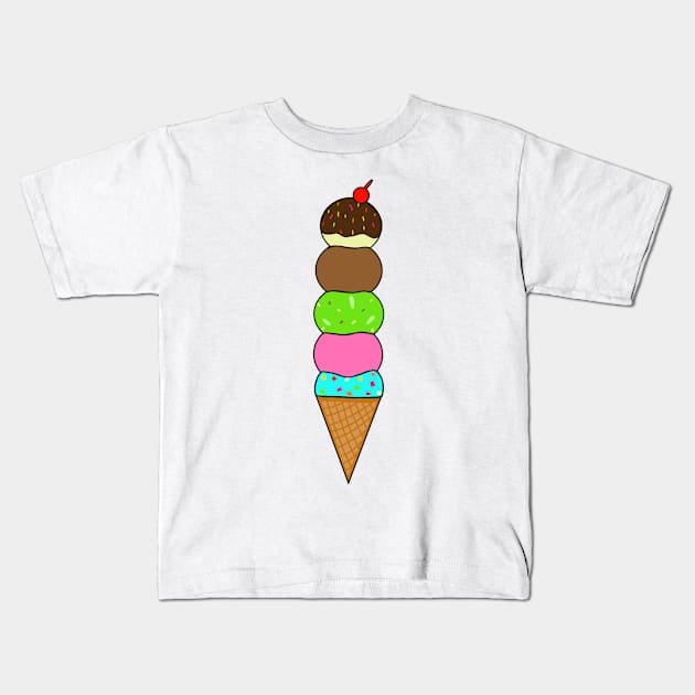 Giant Ice Cream Cone Kids T-Shirt by MoreThanADrop